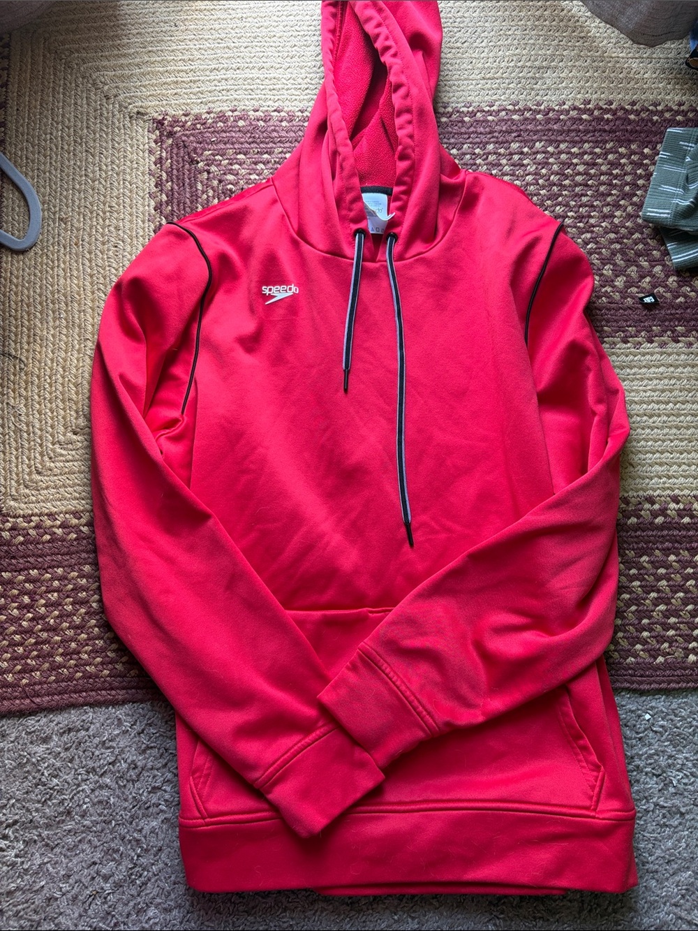 Speedo Bright Red Hooded Pullover with Contrast Drawstring